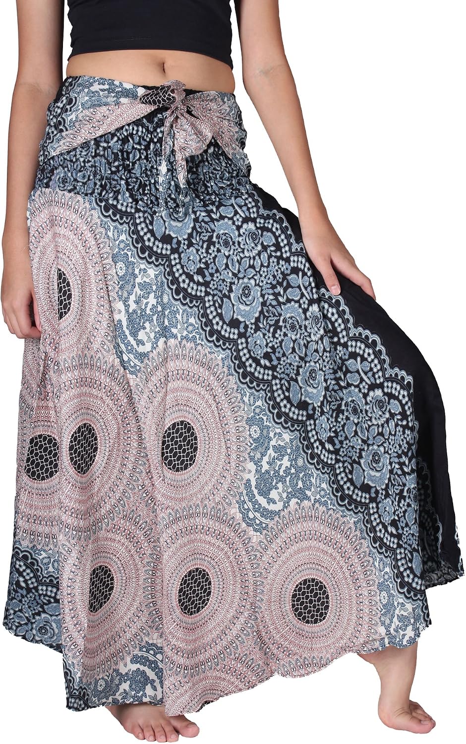Lightweight Boho Maxi Skirt with Elastic Waist