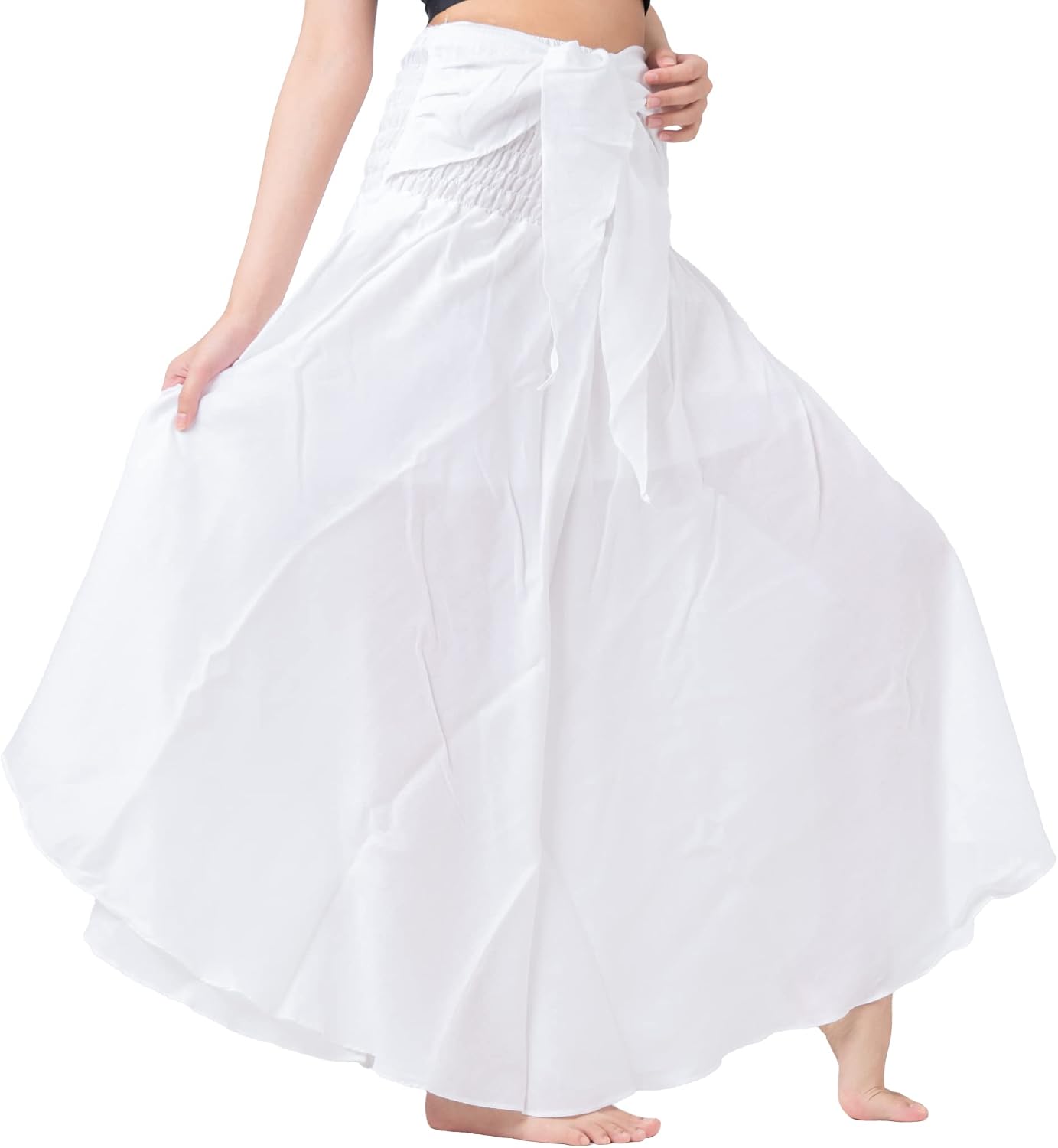 Lightweight Boho Maxi Skirt with Elastic Waist