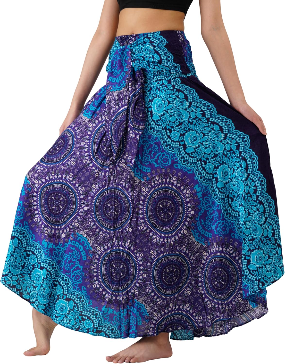 Lightweight Boho Maxi Skirt with Elastic Waist