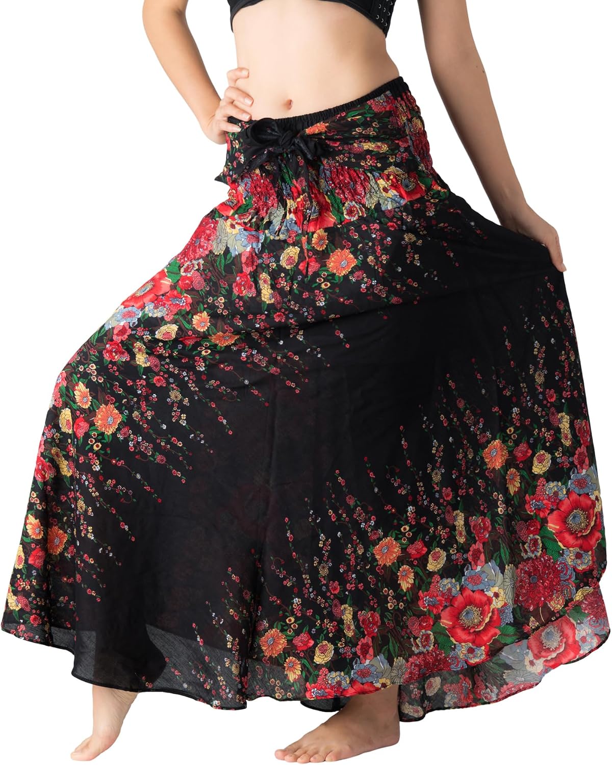 Lightweight Boho Maxi Skirt with Elastic Waist