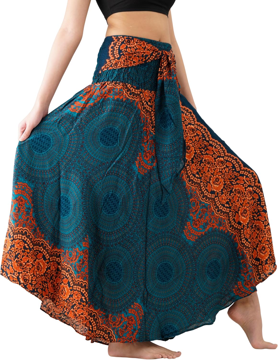 Lightweight Boho Maxi Skirt with Elastic Waist