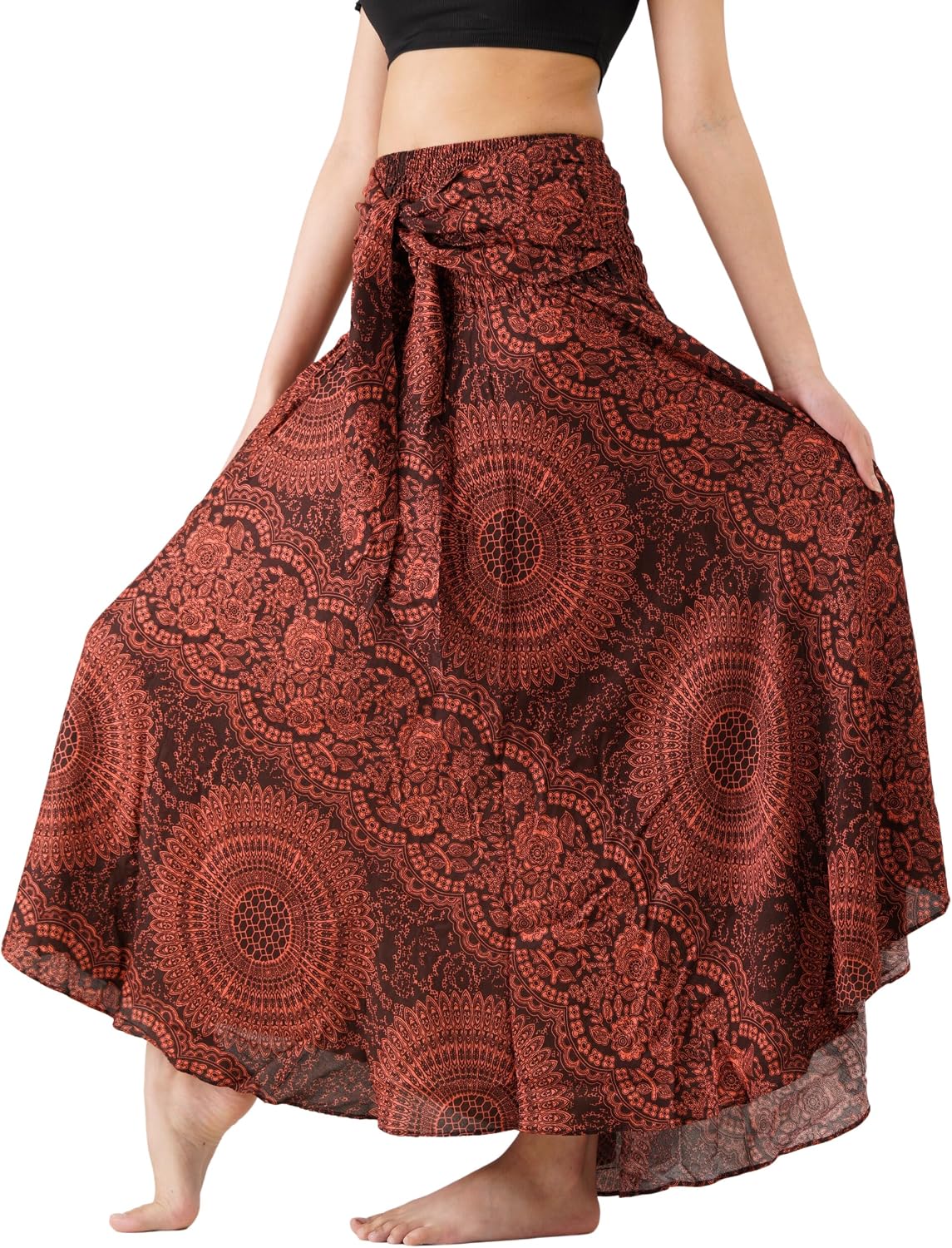 Lightweight Boho Maxi Skirt with Elastic Waist