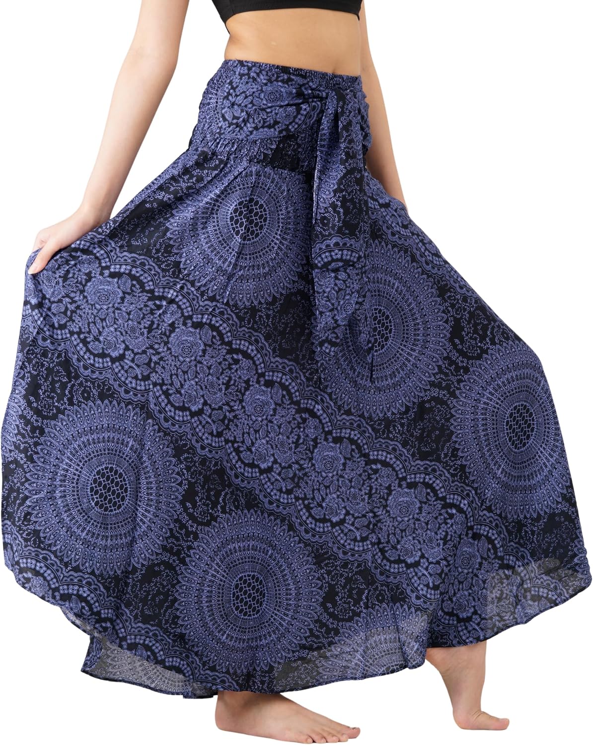Lightweight Boho Maxi Skirt with Elastic Waist