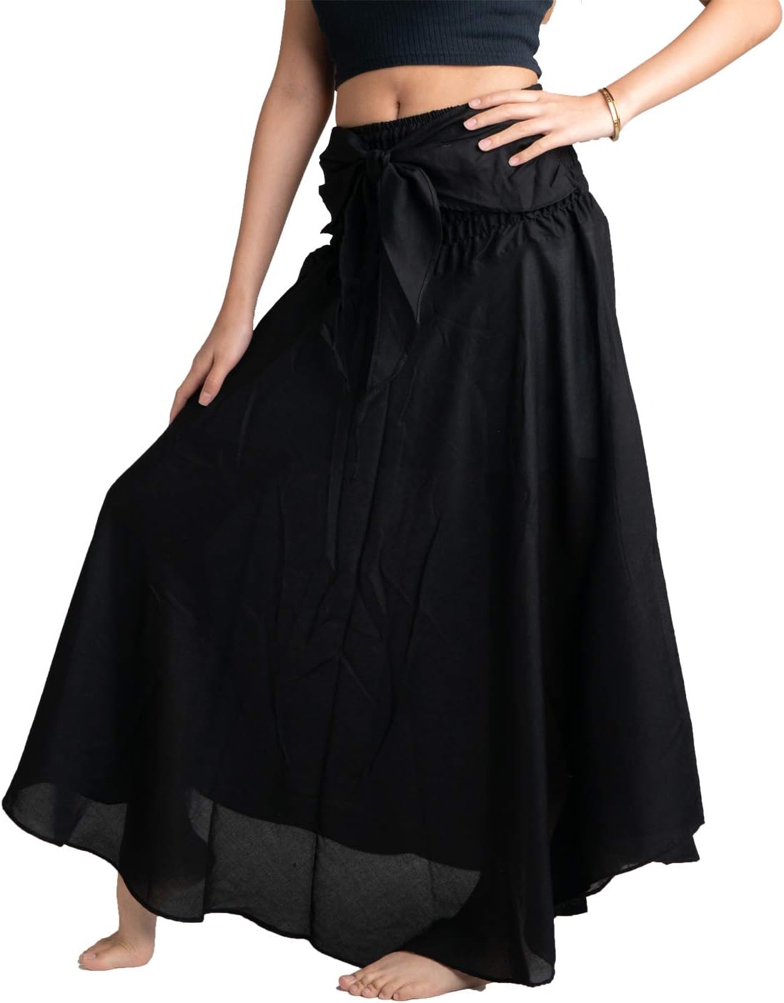 Lightweight Boho Maxi Skirt with Elastic Waist