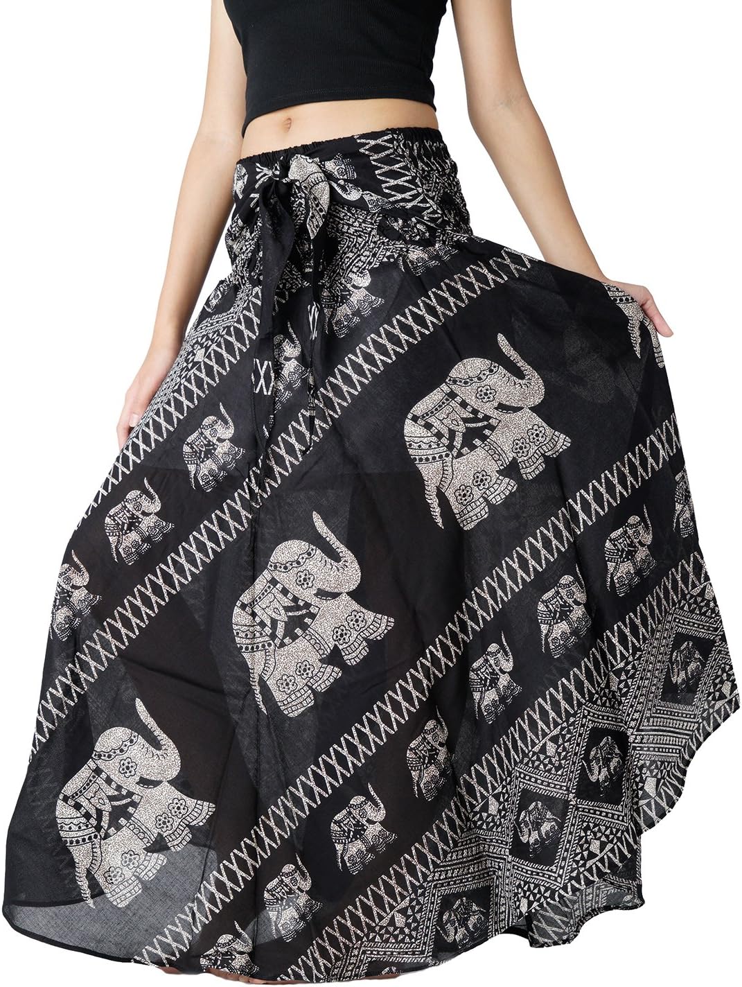 Lightweight Boho Maxi Skirt with Elastic Waist