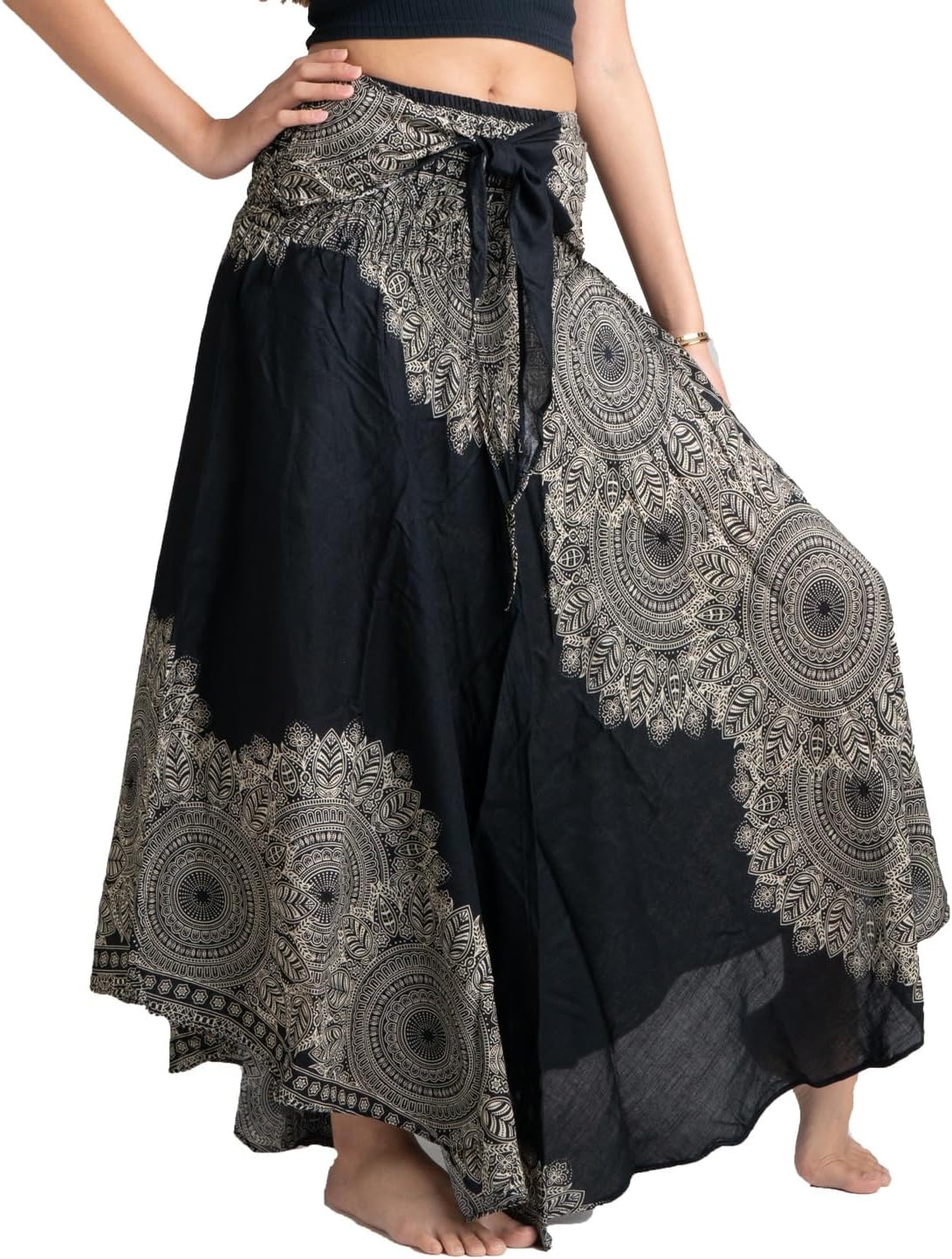 Lightweight Boho Maxi Skirt with Elastic Waist