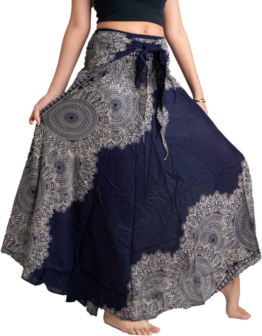 Lightweight Boho Maxi Skirt with Elastic Waist