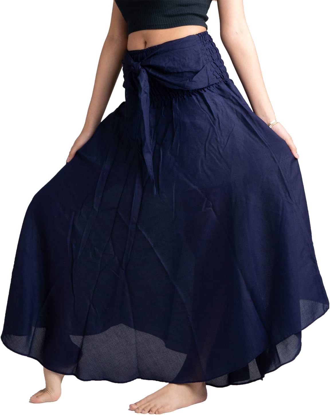 Lightweight Boho Maxi Skirt with Elastic Waist