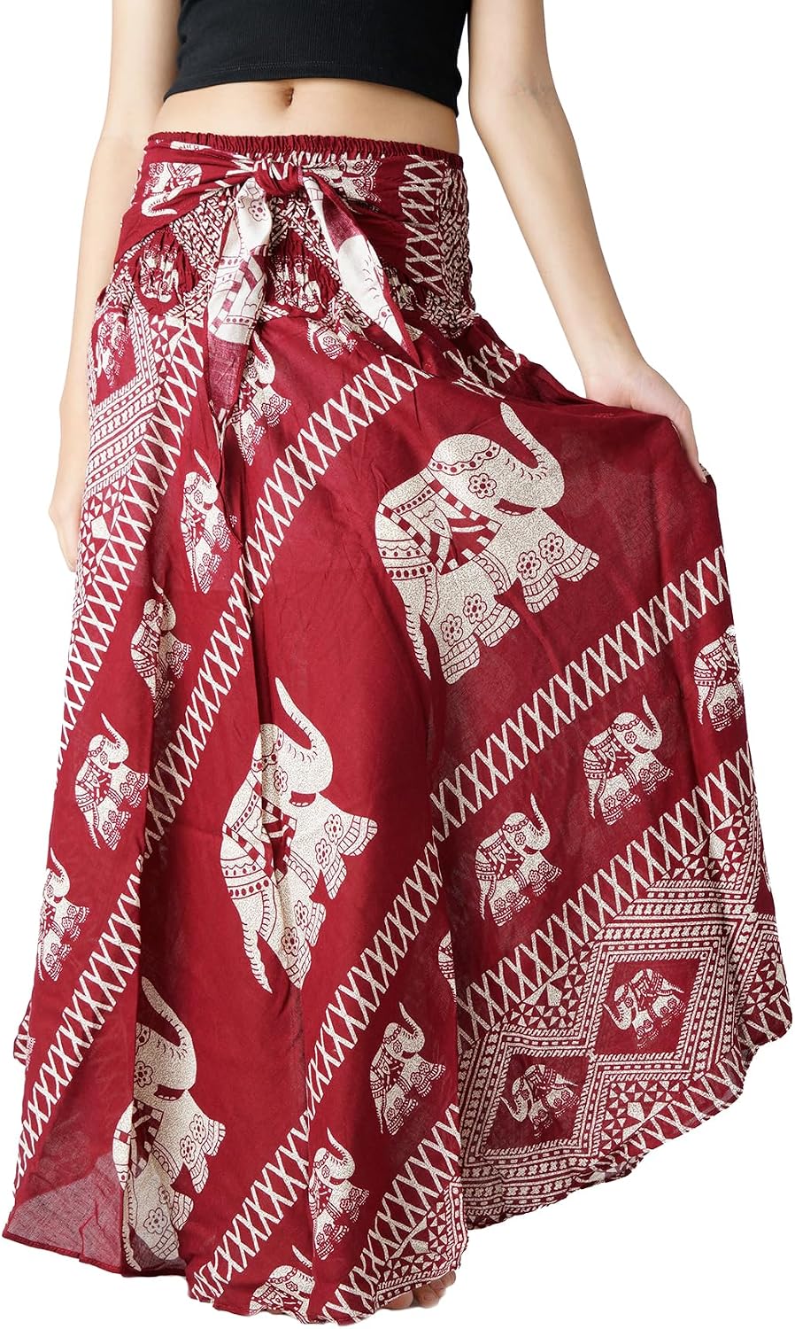 Lightweight Boho Maxi Skirt with Elastic Waist