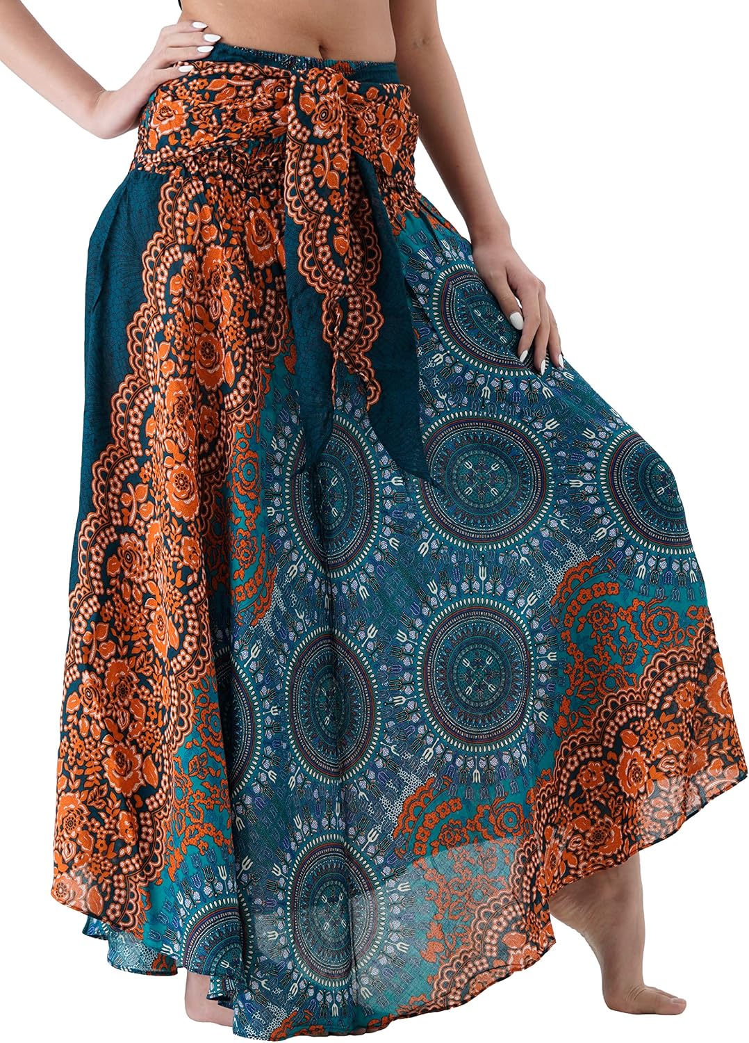 Lightweight Boho Maxi Skirt with Elastic Waist