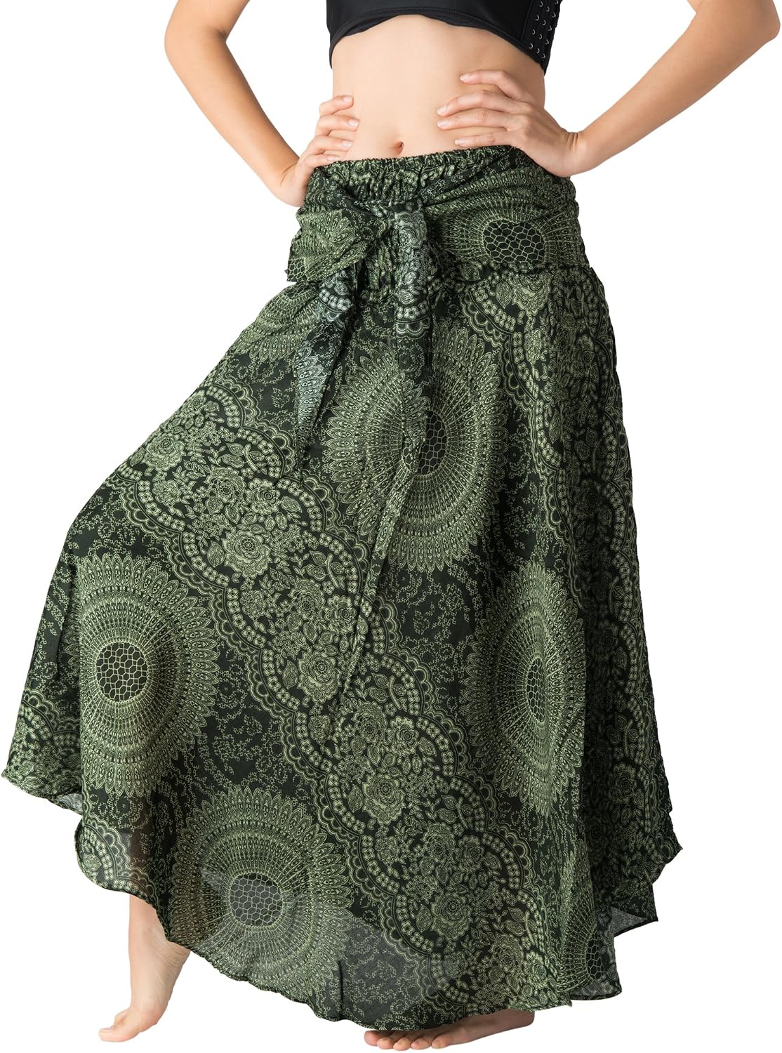 Lightweight Boho Maxi Skirt with Elastic Waist