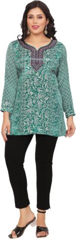 Printed Short Kurti Tunic Top, Cotton