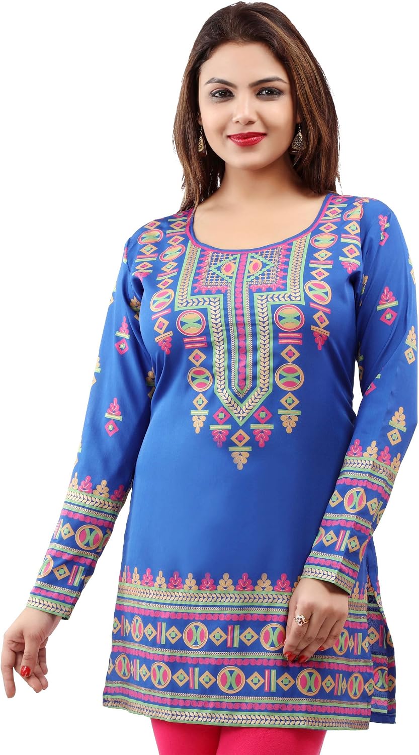 Printed Short Kurti Tunic, Cotton