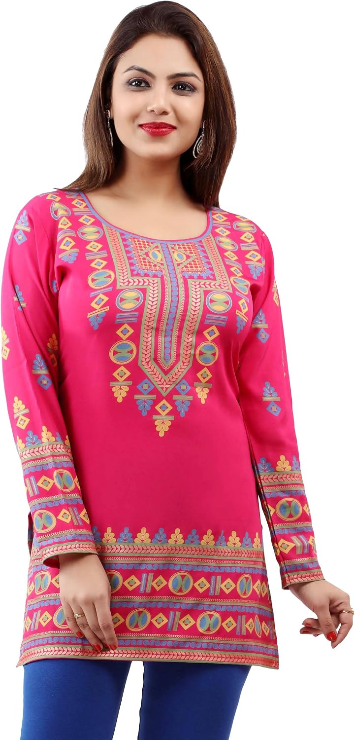 Printed Short Kurti Tunic, Cotton