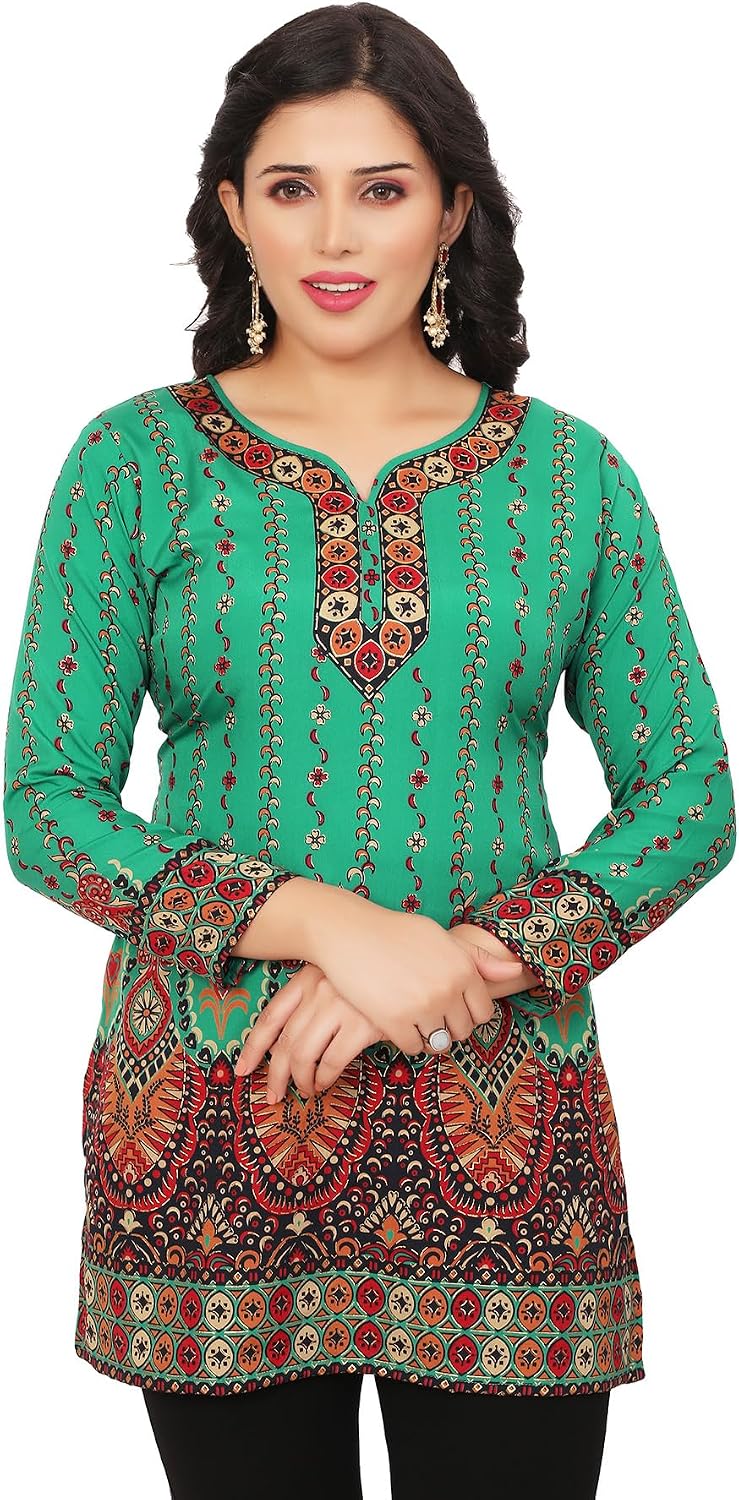 Printed Short Kurti Tunic, Cotton