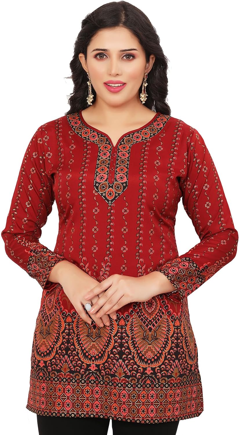 Printed Short Kurti Tunic, Cotton