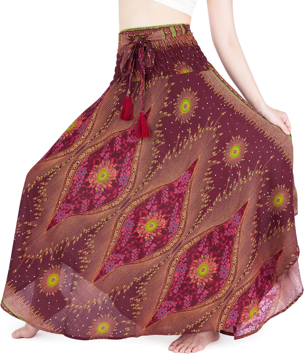 Convertible Boho Maxi Skirt in Rayon