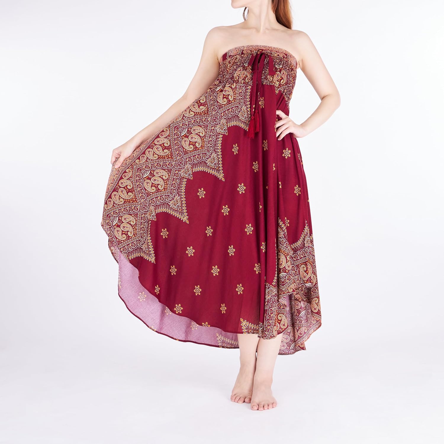 Convertible Boho Maxi Skirt in Rayon