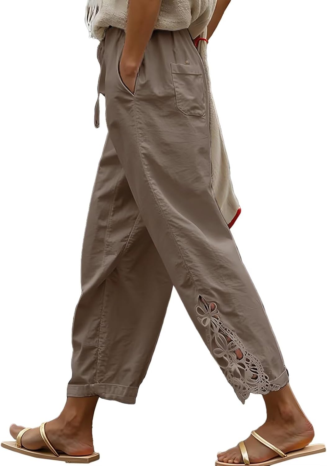 Lightweight Drawstring Trousers with Pockets
