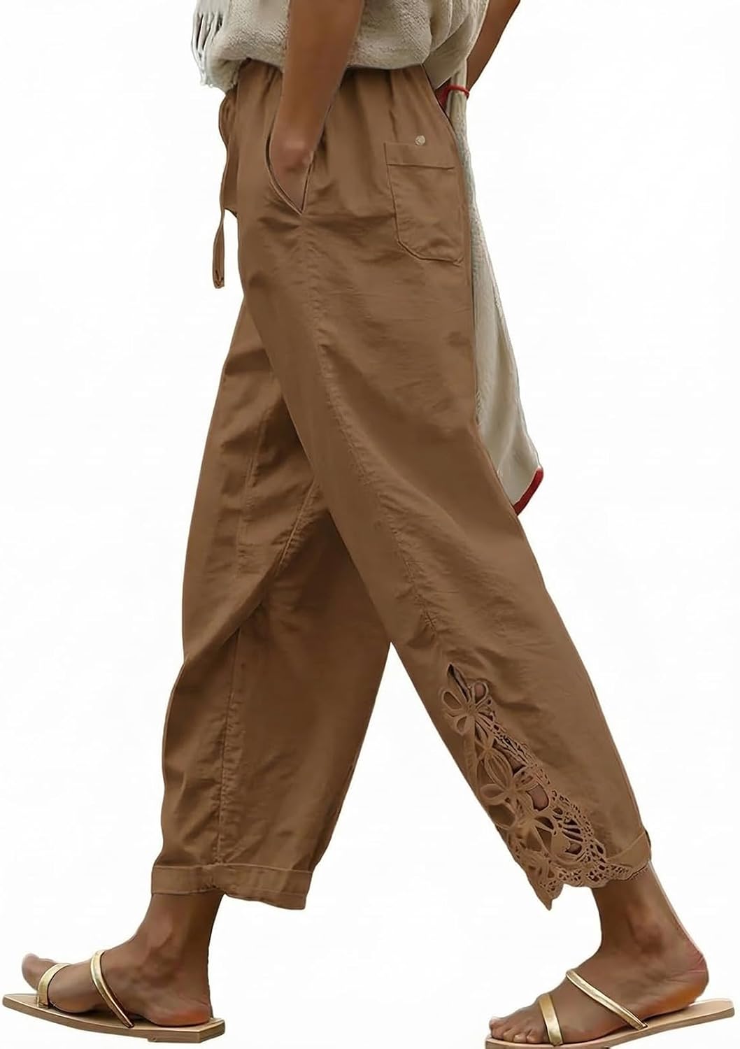 Lightweight Drawstring Trousers with Pockets