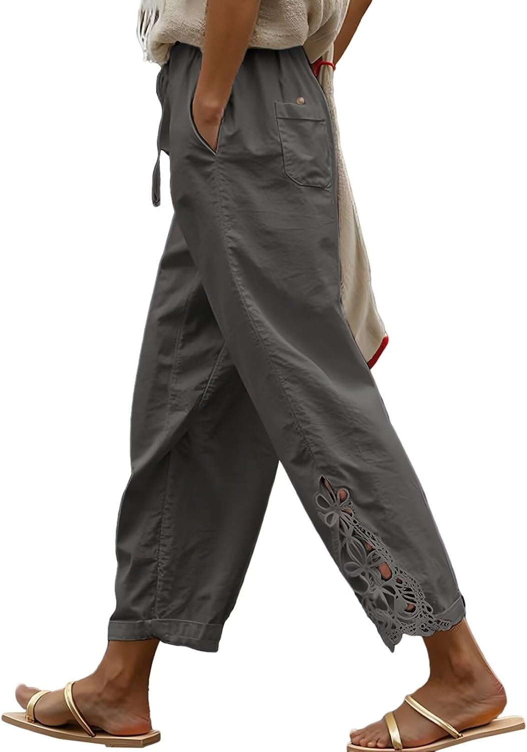 Lightweight Drawstring Trousers with Pockets