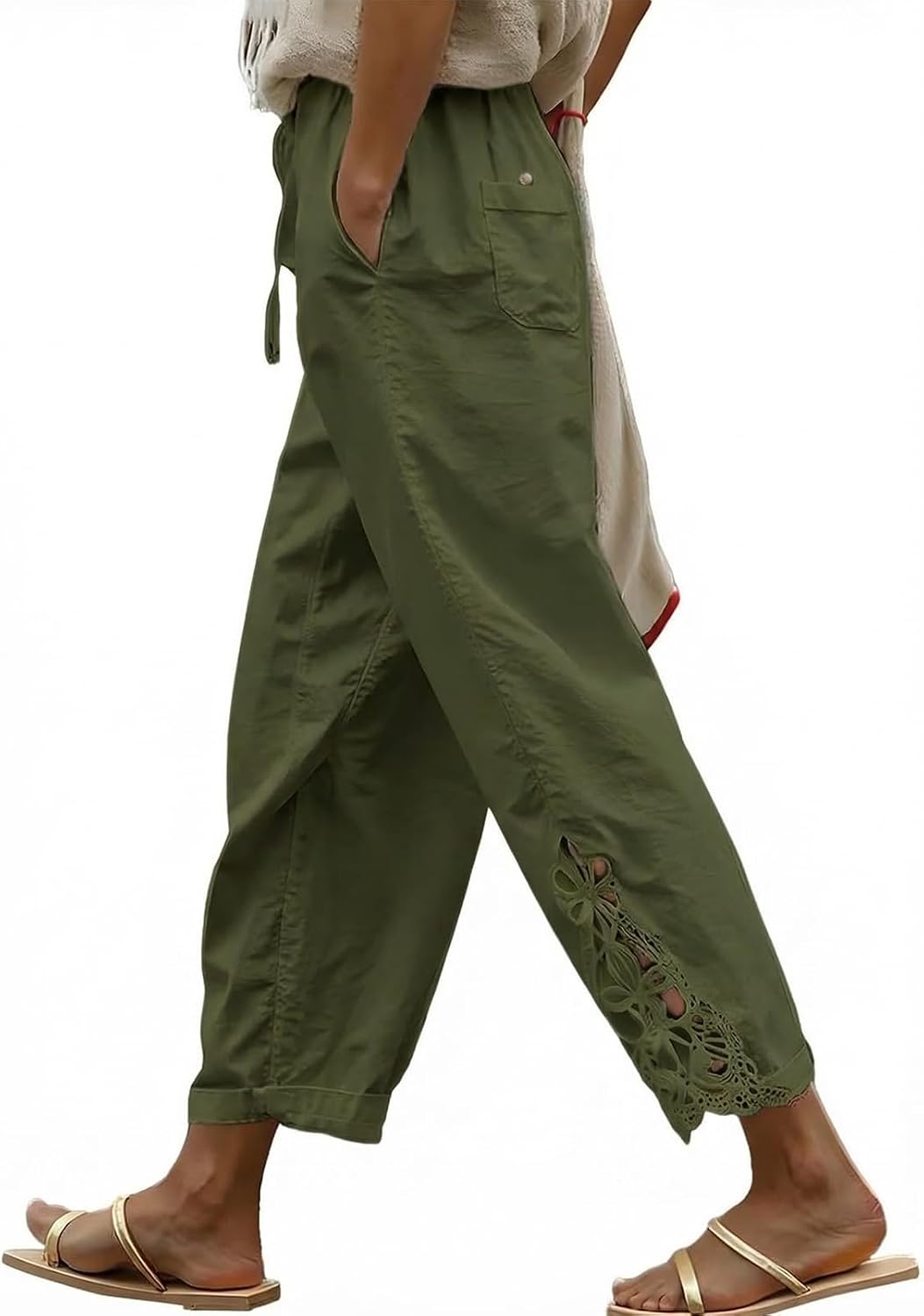 Lightweight Drawstring Trousers with Pockets