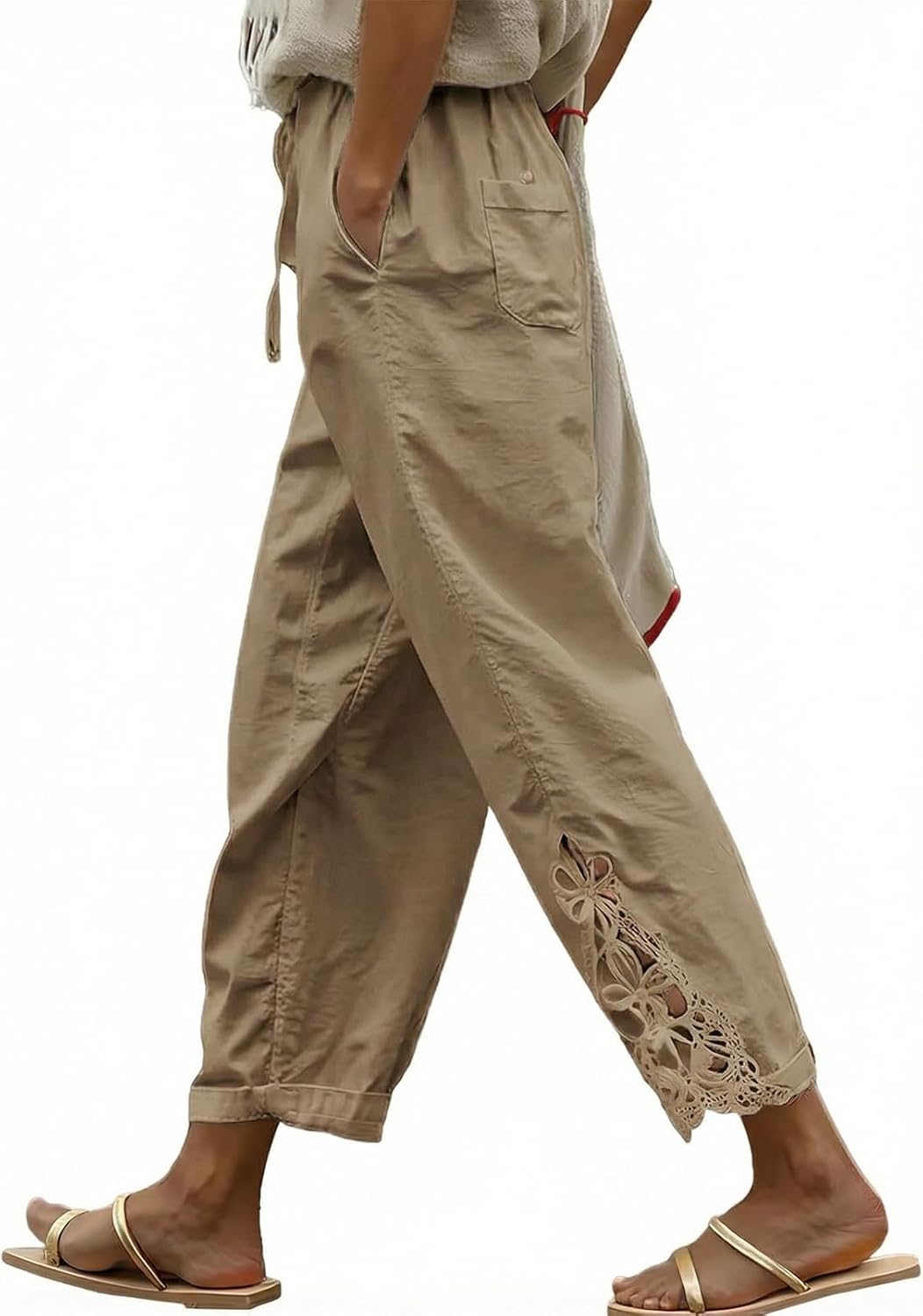 Lightweight Drawstring Trousers with Pockets