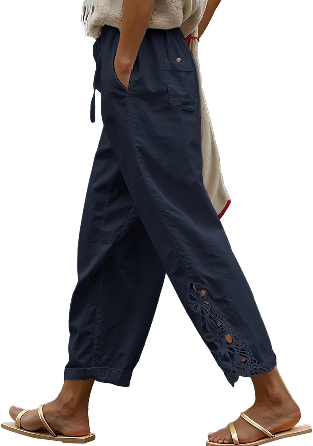 Lightweight Drawstring Trousers with Pockets