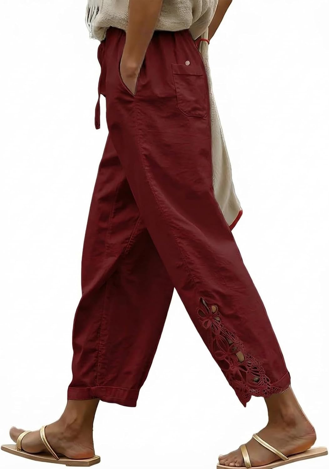 Lightweight Drawstring Trousers with Pockets