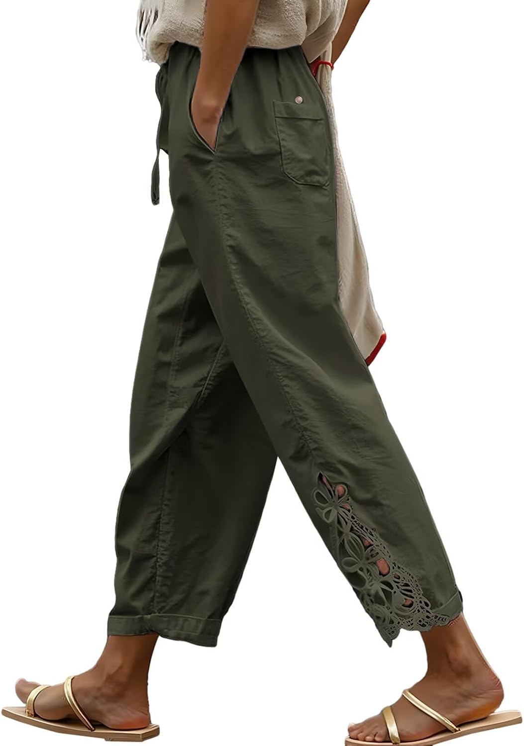 Lightweight Drawstring Trousers with Pockets