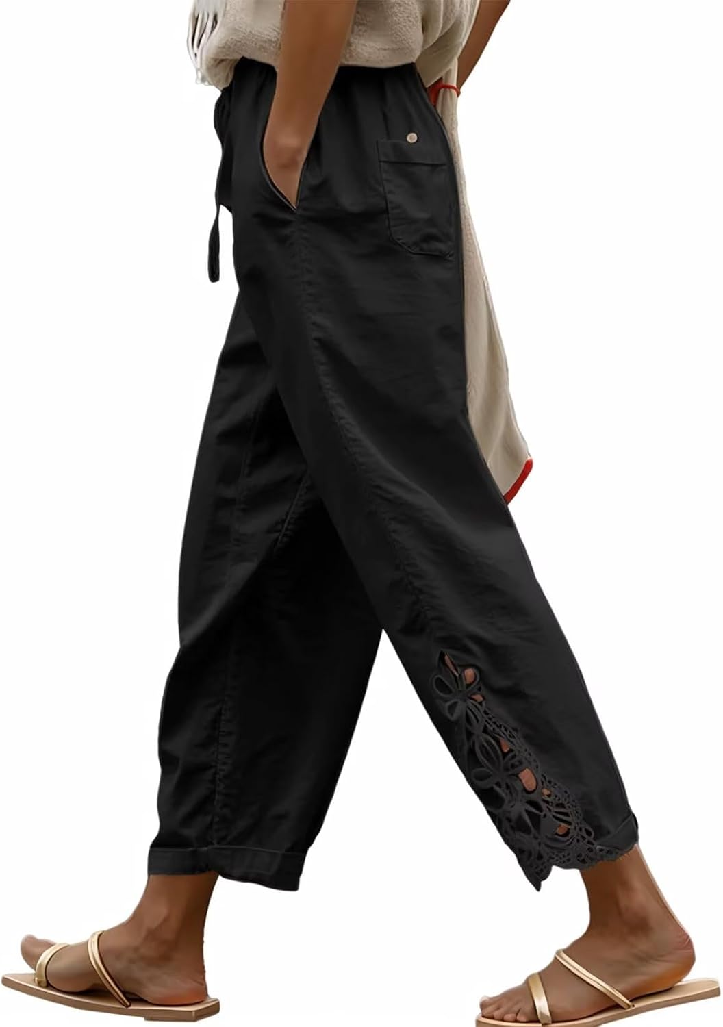 Lightweight Drawstring Trousers with Pockets