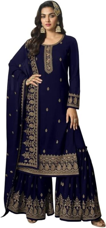 Palazzo-Style Salwar Suit Set, Party Wear