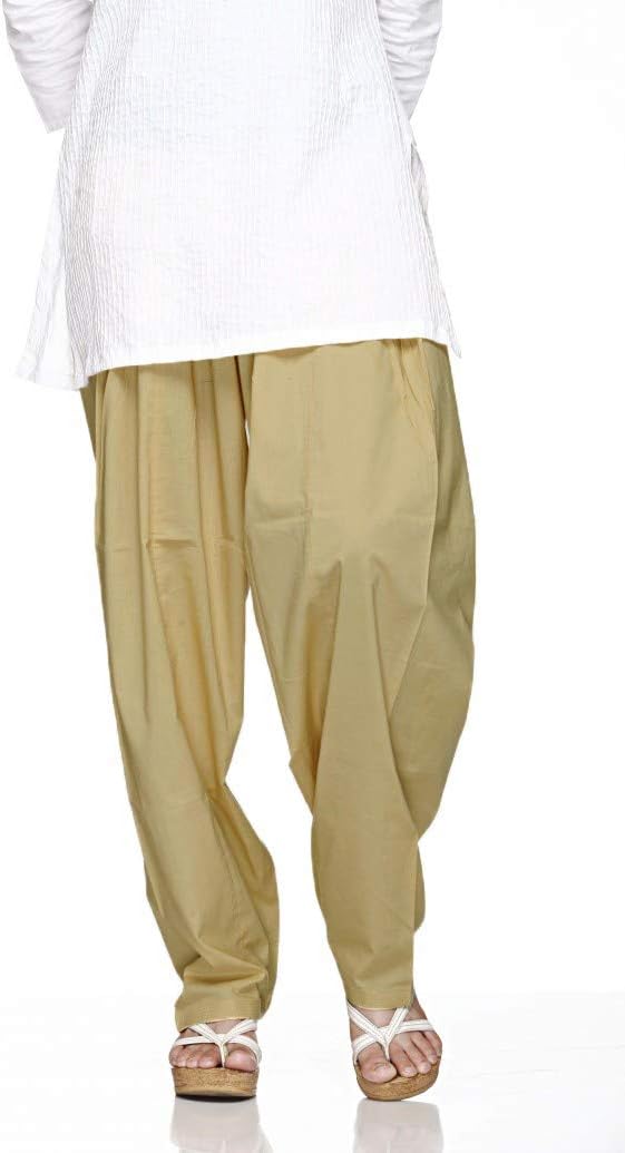 Plain Cotton Salwar Pants with Elastic Waist