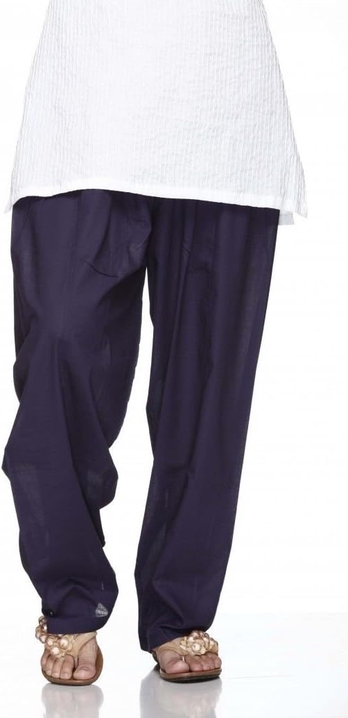 Plain Cotton Salwar Pants with Elastic Waist