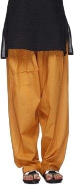 Plain Cotton Salwar Pants with Elastic Waist