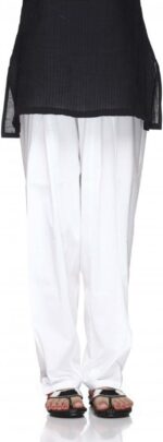 Plain Cotton Salwar Pants with Elastic Waist