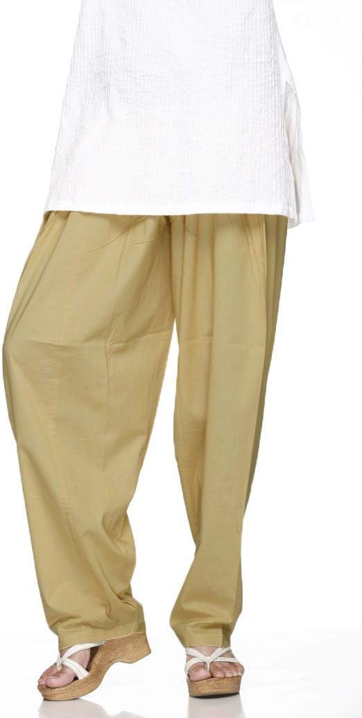 Plain Cotton Salwar Pants with Elastic Waist