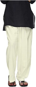 Plain Cotton Salwar Pants with Elastic Waist