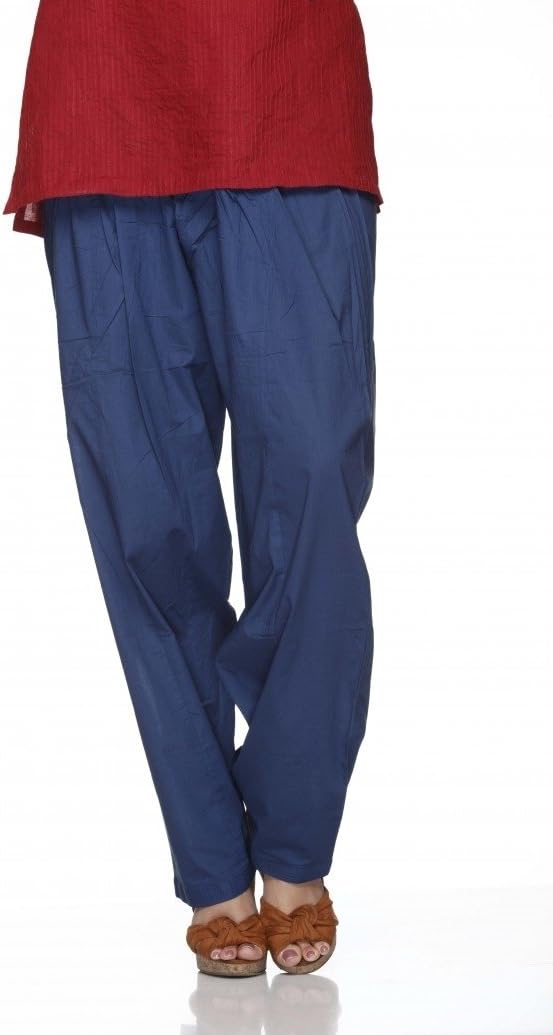 Plain Cotton Salwar Pants with Elastic Waist