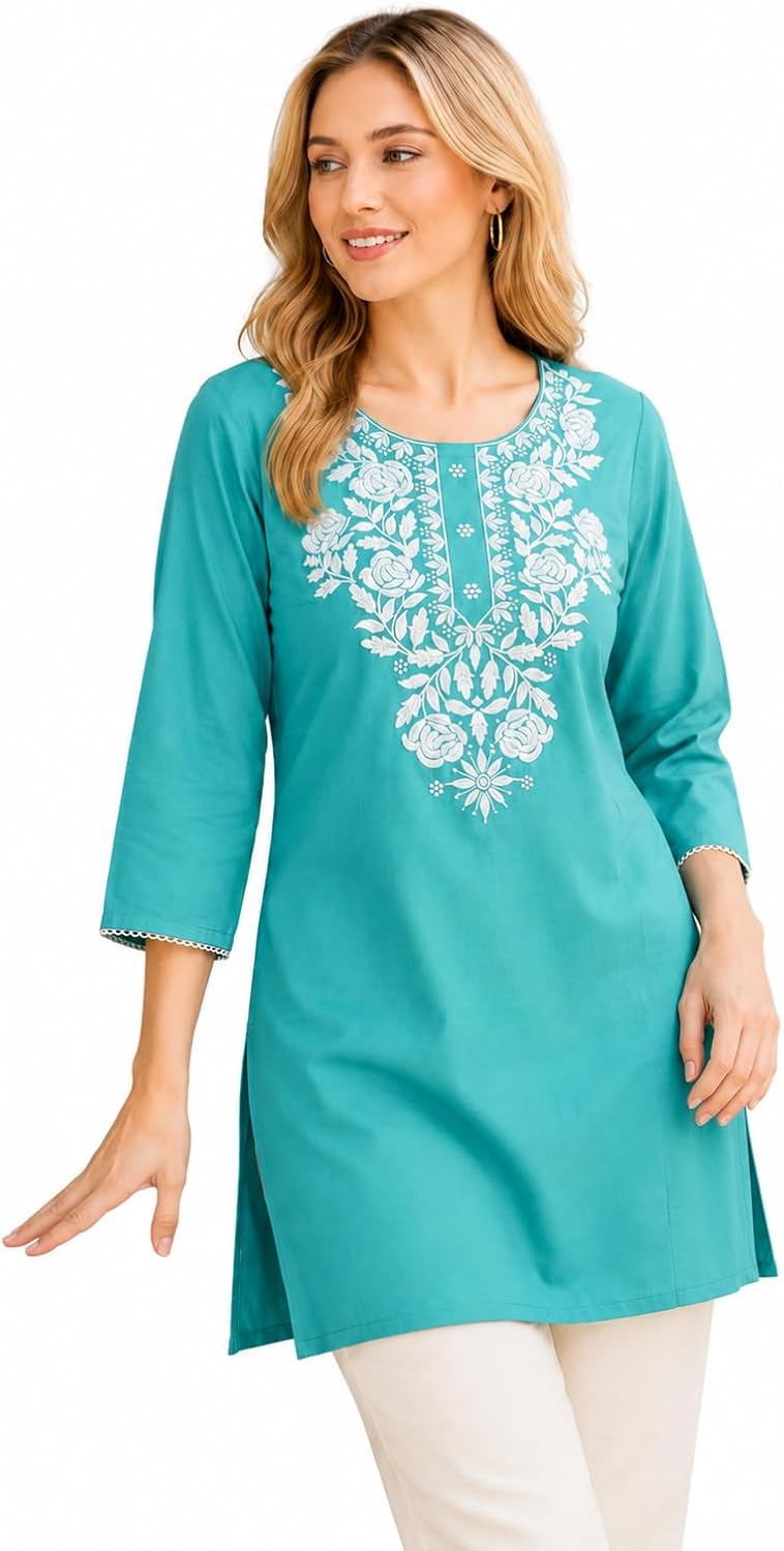 Short Chikankari Kurti Tunic Top