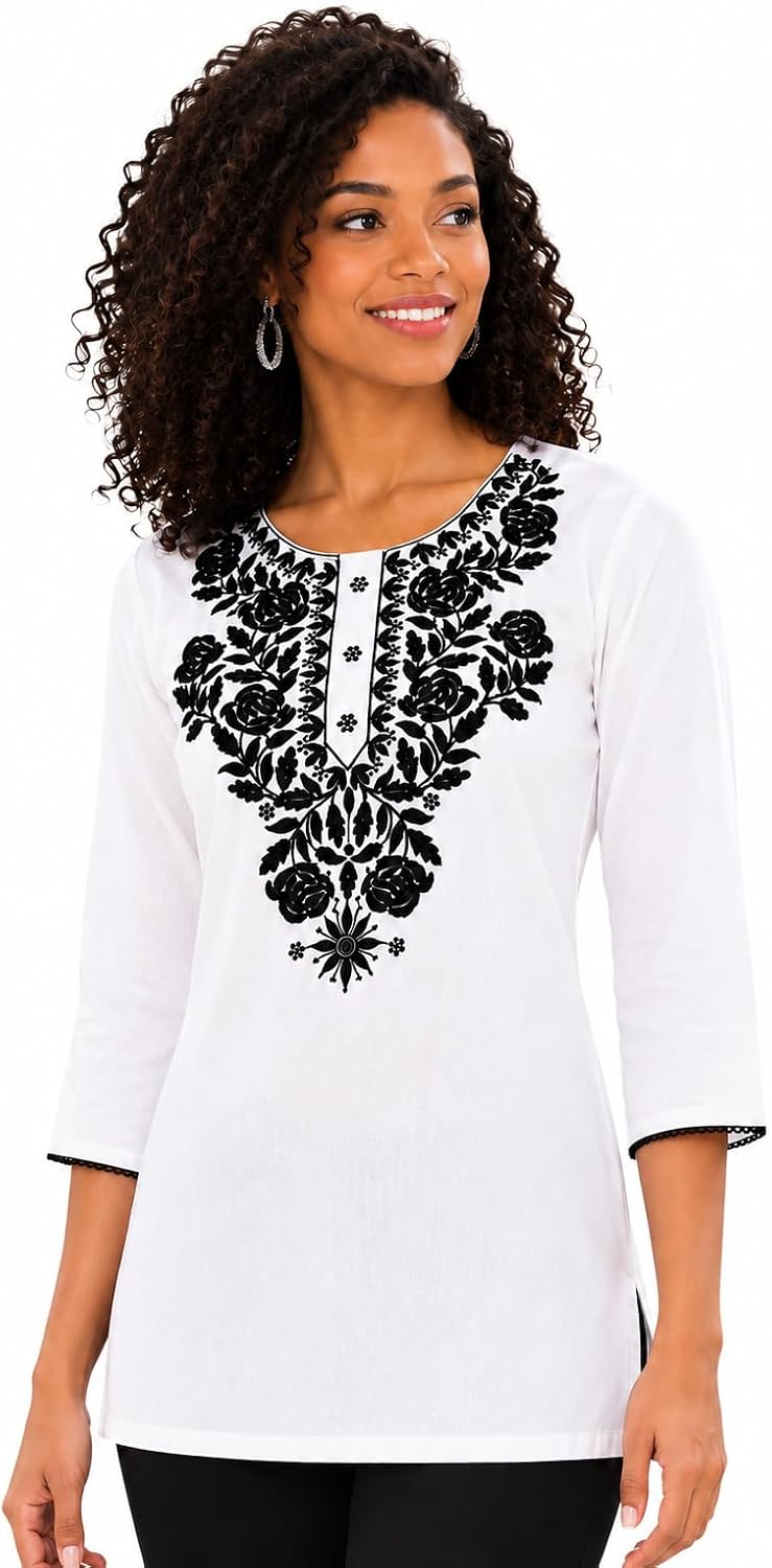 Short Chikankari Kurti Tunic Top